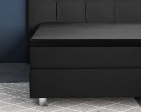 Primaviera Deluxe Topper Satijn Hoeslaken Zwart 180 x 220 cm