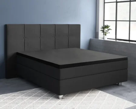 Primaviera Deluxe Topper Satijn Hoeslaken Zwart 90 x 200 cm