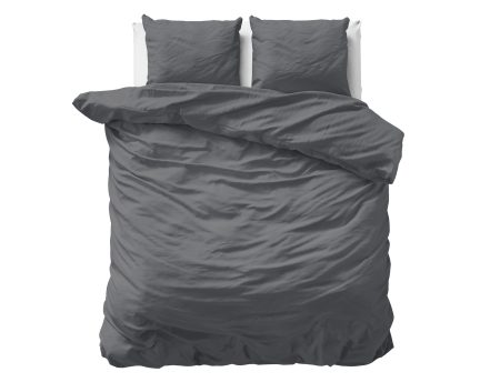 Primaviera Deluxe Uni Satijn Dekbedovertrek Antraciet 200 x 200/220 cm
