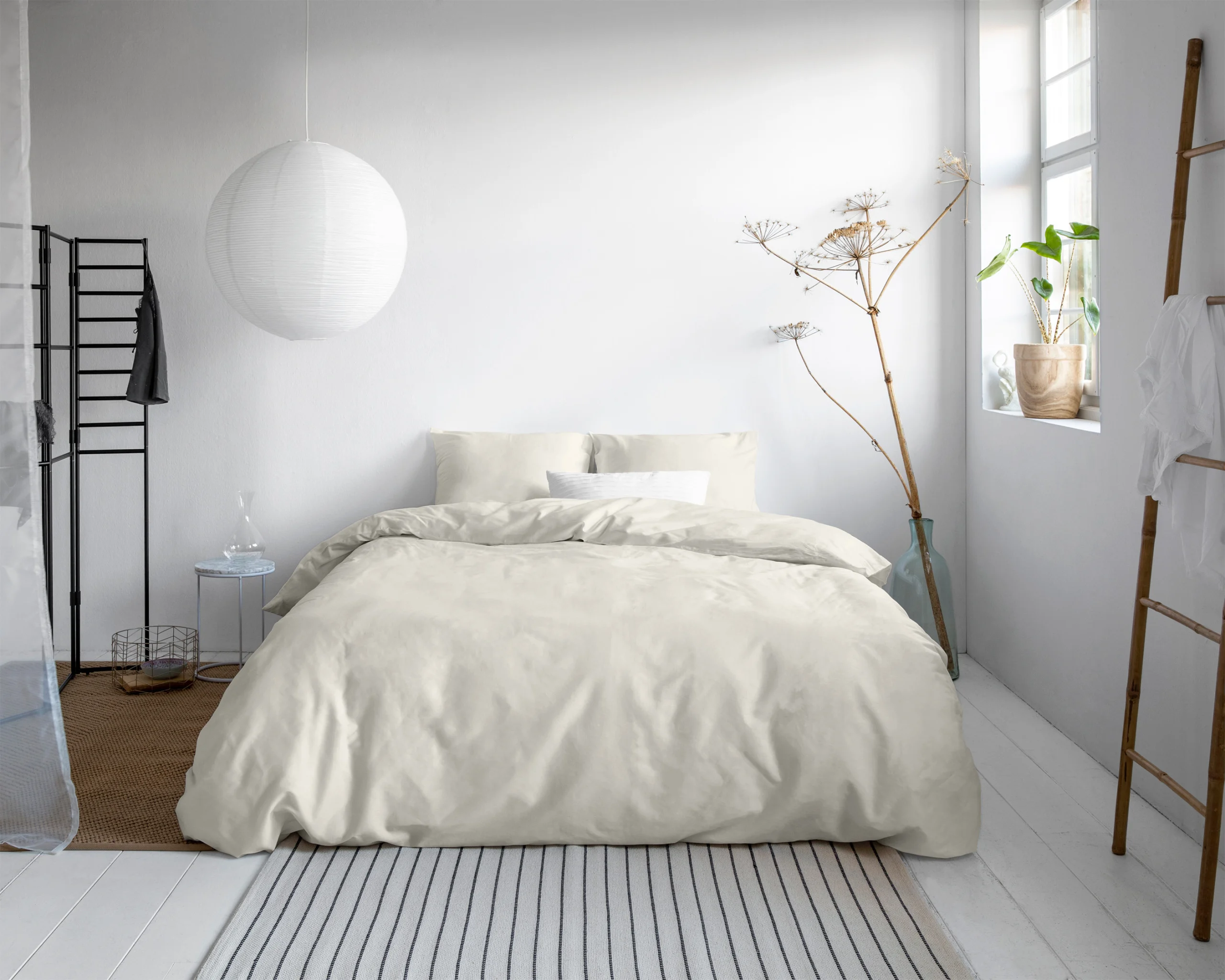 Primaviera Deluxe Uni Satijn Dekbedovertrek Creme 140 x 200/220 cm - Afbeelding 2