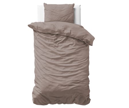 Primaviera Deluxe Uni Satijn Dekbedovertrek Taupe 140 x 200/220 cm