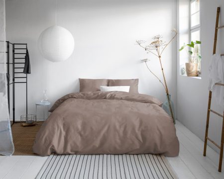 Primaviera Deluxe Uni Satijn Dekbedovertrek Taupe 240 x 200/220 cm