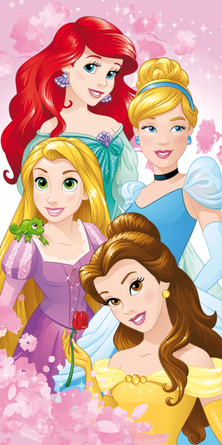 Disney Princess strandlaken Roze Bloemen 70 x 140 cm