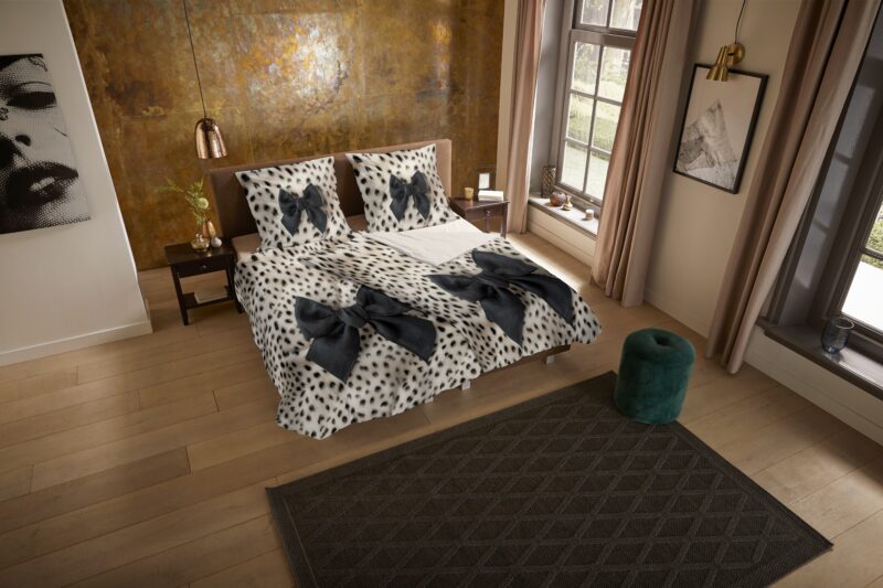 Pure Dekbedovertrek "luipaardprint met strik" - Wit - (135x200 cm) - Microfiber - Afbeelding 2