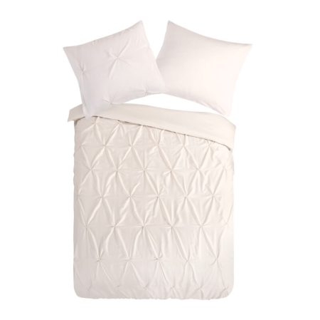 Pure Dekbedovertrek "luxe stiksel plooien" - Zand - (140x200/220 cm) - Microfiber