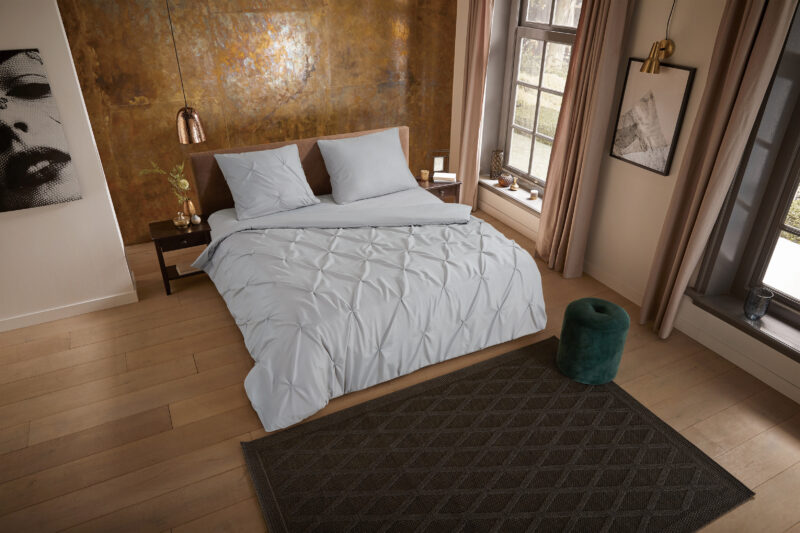 Pure Dekbedovertrek "luxe stiksel plooien" - Zilver - (140x200/220 cm) - Microfiber - Afbeelding 2