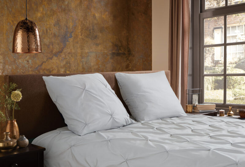 Pure Dekbedovertrek "luxe stiksel plooien" - Zilver - (140x200/220 cm) - Microfiber - Afbeelding 3