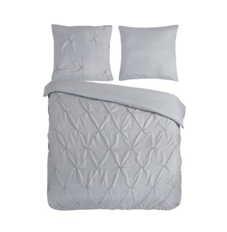 Pure Dekbedovertrek "luxe stiksel plooien" - Zilver - (240x200/220 cm) - Microfiber
