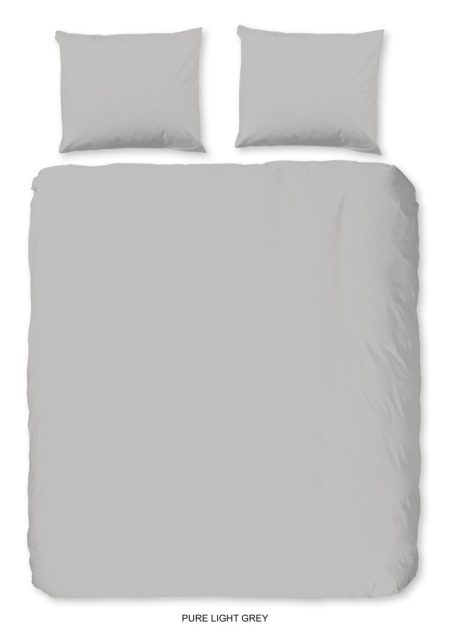 Pure Dekbedovertrek "uni dessin" - Grijs - (240x200/220 cm) - Microfiber