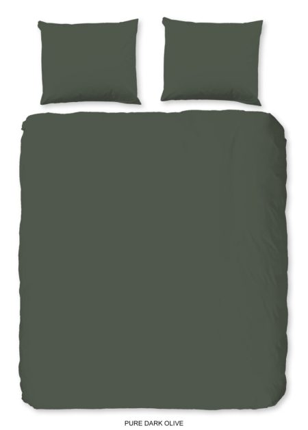 Pure Dekbedovertrek "uni dessin" - Groen - (240x200/220 cm) - Microfiber