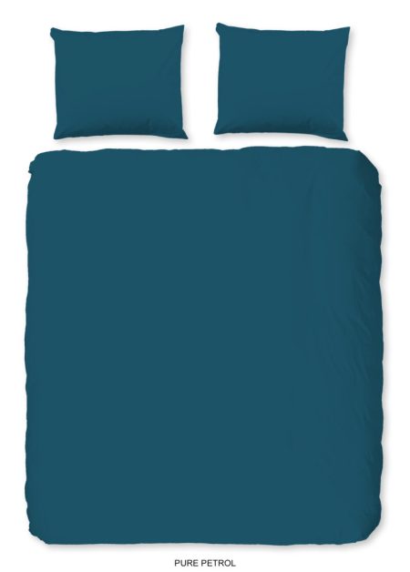 Pure Dekbedovertrek "uni dessin" - Petrol - (240x200/220 cm) - Microfiber