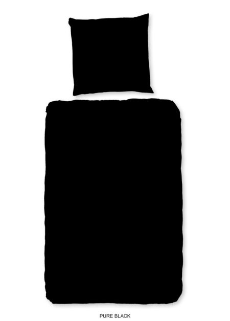 Pure Dekbedovertrek "uni dessin" - Zwart - (135x200 cm) - Microfiber