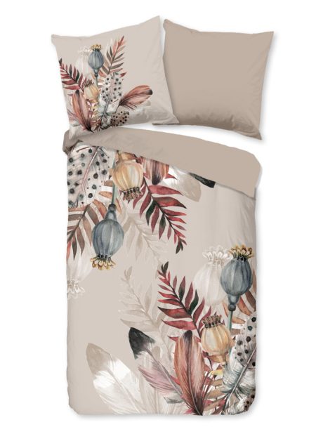 Pure Dekbedovertrek "veren" - Taupe - (135x200 cm) - Microfiber