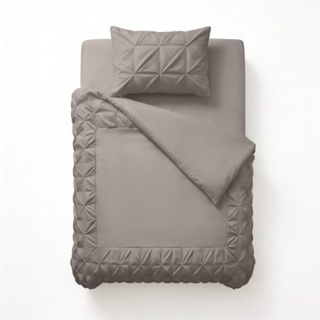 Sleeptime Border Pintuck Taupe/Grijs 140 x 200/220 cm