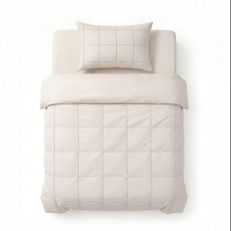 Sleeptime Check Pintuck Beige 140 x 200/220 cm