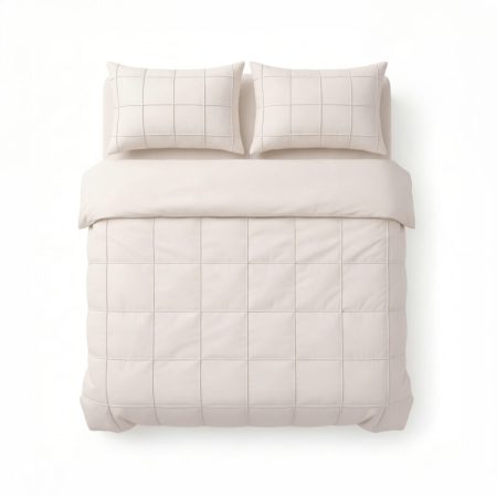 Sleeptime Check Pintuck Beige 240 x 200/220 cm