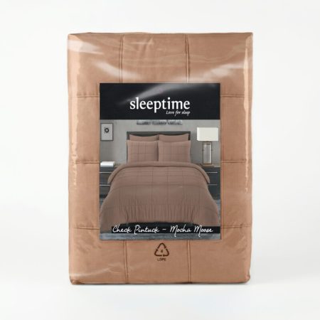 Sleeptime Check Pintuck Mocha Moose 140 x 200/220 cm