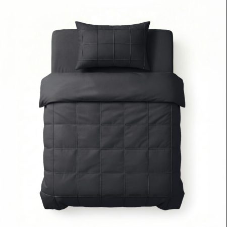 Sleeptime Check Pintuck Zwart 140 x 200/220 cm
