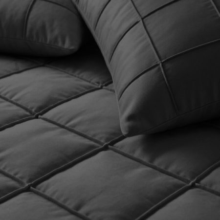 Sleeptime Check Pintuck Zwart 200 x 200/220 cm