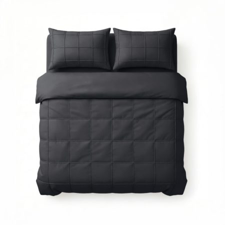 Sleeptime Check Pintuck Zwart 200 x 200/220 cm