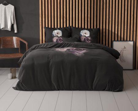 Sleeptime Deep Flowers Zwart 140 x 200/220 cm