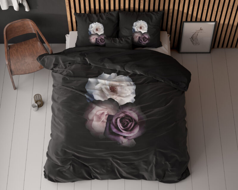 Sleeptime Deep Flowers Zwart 240 x 200/220 cm - Afbeelding 2