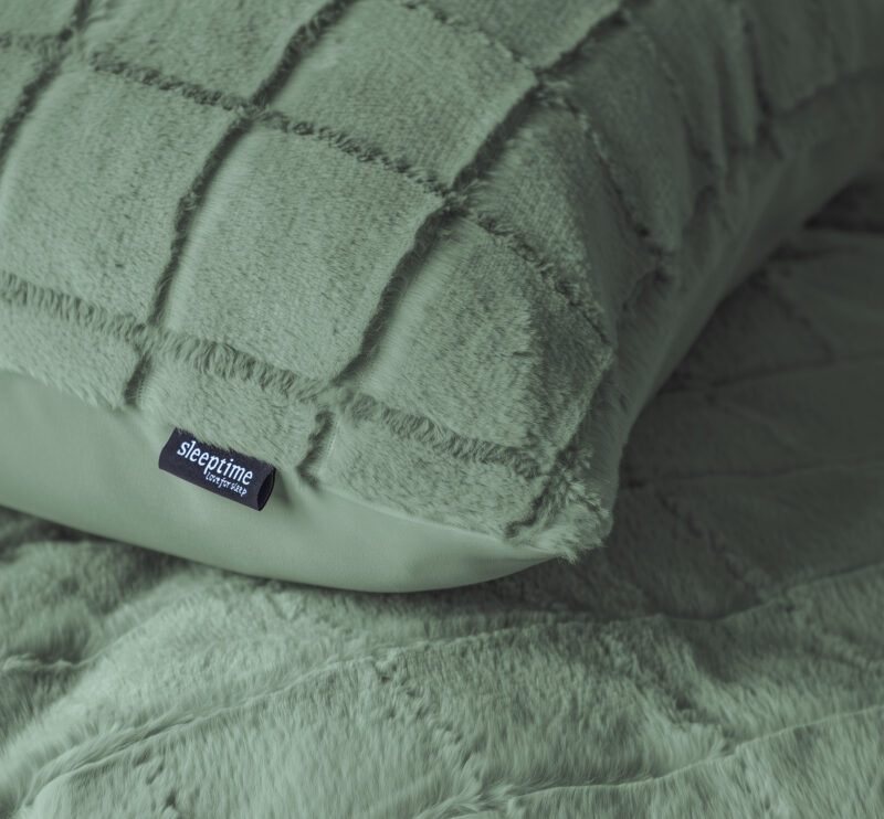 Sleeptime Faux Fur Check Donker Groen 200x200/220 cm - Afbeelding 44