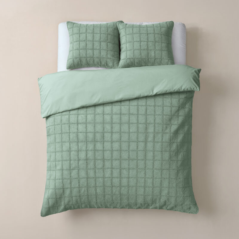 Sleeptime Faux Fur Check Donker Groen 200x200/220 cm - Afbeelding 16