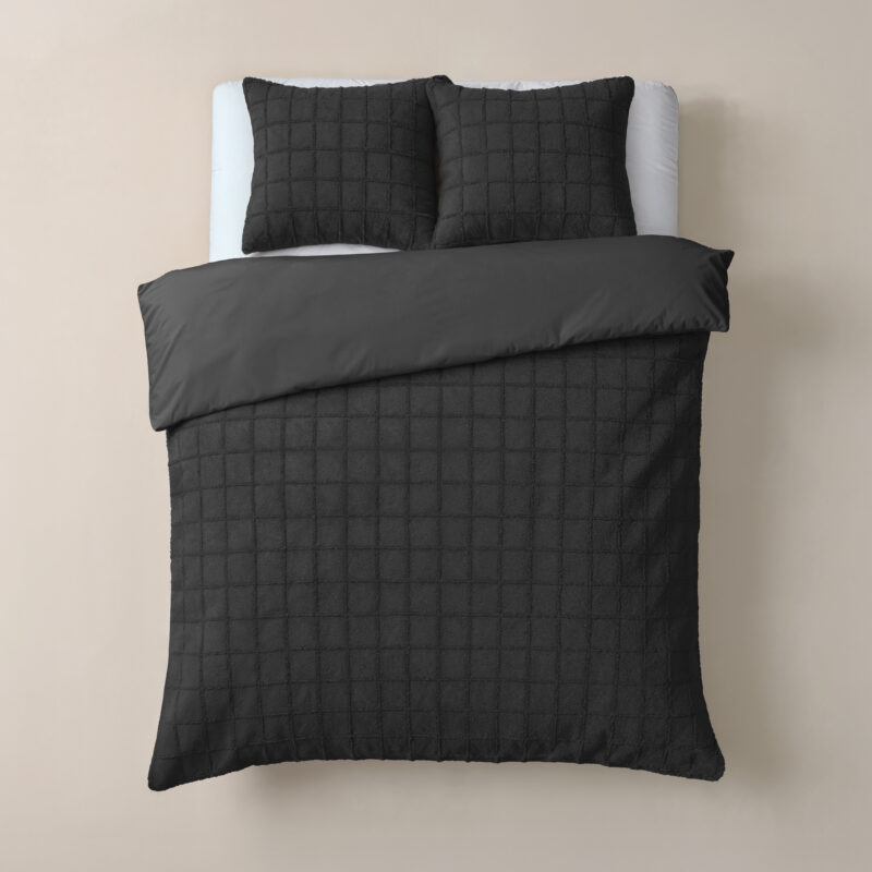 Sleeptime Faux Fur Check Zwart 240x200/220 cm - Afbeelding 21