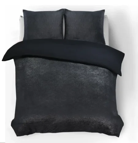 Sleeptime Glamour Flanel Deco Foil Zwart 140 x 200/220 cm