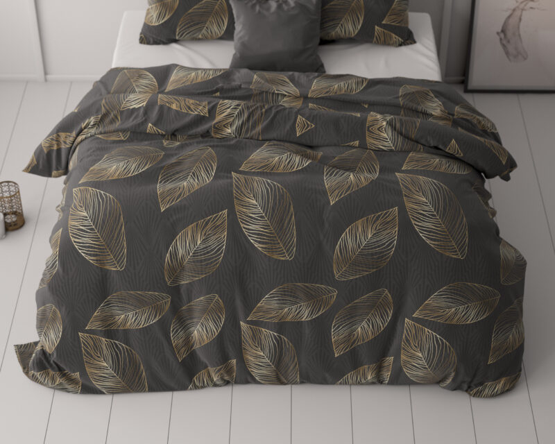 Sleeptime Golden leaf Antraciet 140 x 220 cm - Afbeelding 4