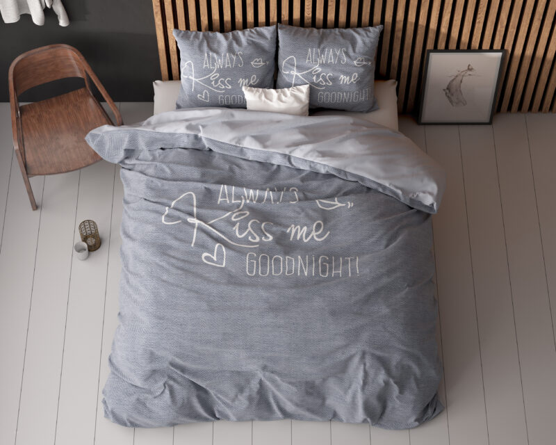 Sleeptime Kiss Me Blauw 200 x 200/220 cm - Afbeelding 7