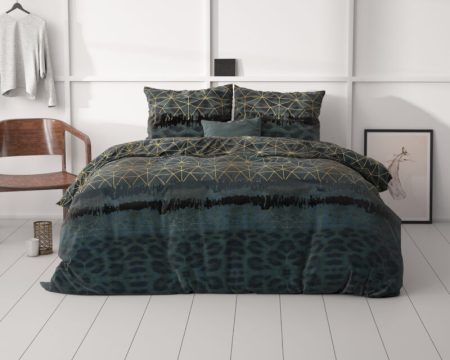 Sleeptime Leopard deco Donker Groen 240 x 200/220 cm