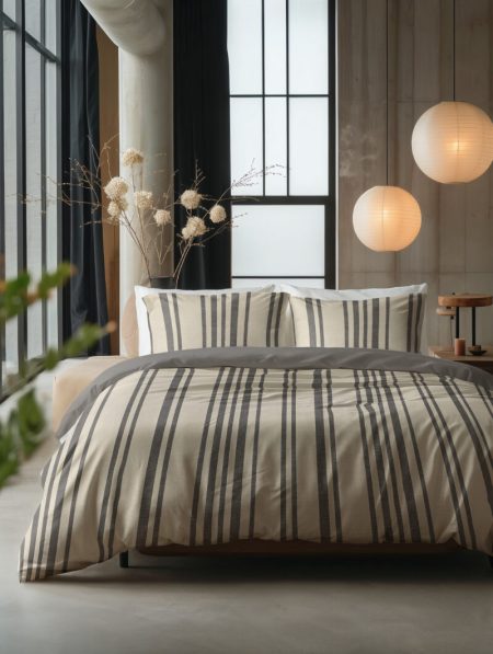Sleeptime Linear Linen Zand 200 x 200/220 cm