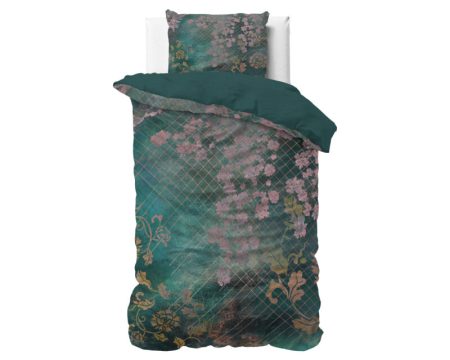 Sleeptime Raddison Flower Groen 140 x 200/220 cm