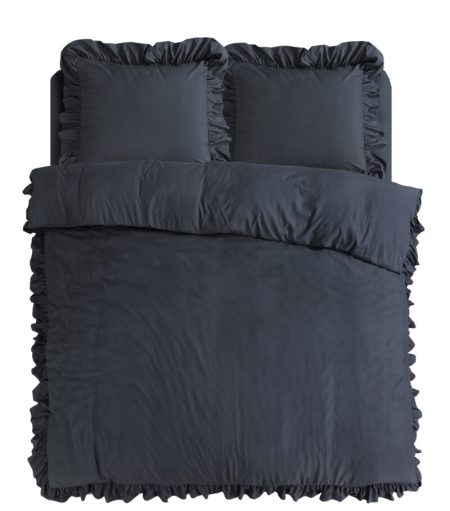 Sleeptime Ruffles Antraciet 140 x 200/220 cm