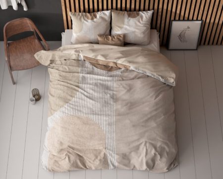 Sleeptime Teddy Print Crème 140 x 200/220 cm