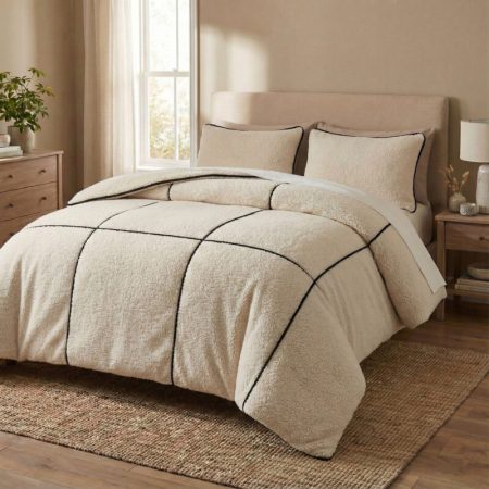 Sleeptime Teddy Trim Beige 200 x 200/220 cm