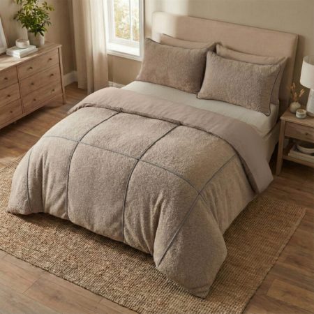 Sleeptime Teddy Trim Donker Taupe 200 x 200/220 cm