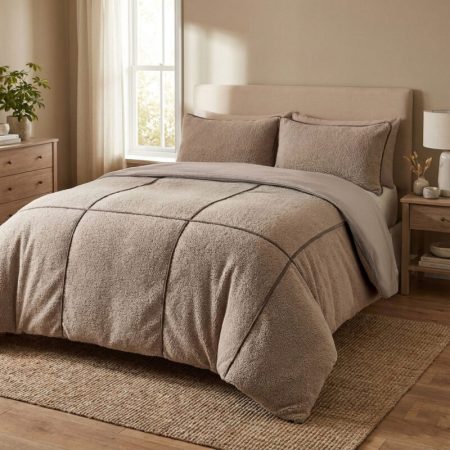 Sleeptime Teddy Trim Taupe 140 x 200/220 cm