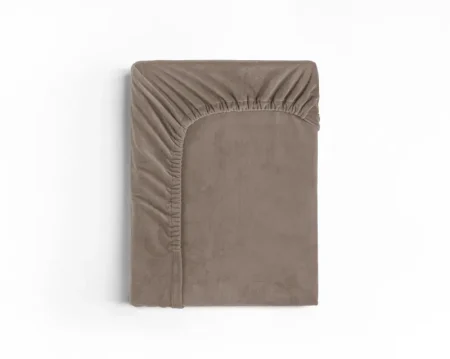 Sleeptime Velvet Hoeslaken Taupe 180 x 200 cm