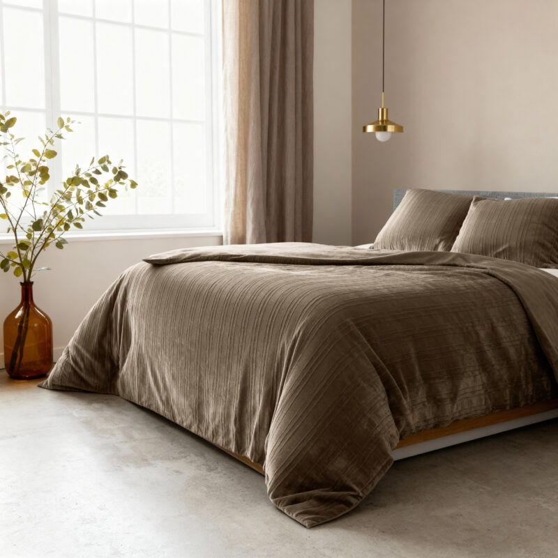 Sleeptime Velvet Lining Taupe 140 x 200/220 cm - Afbeelding 3