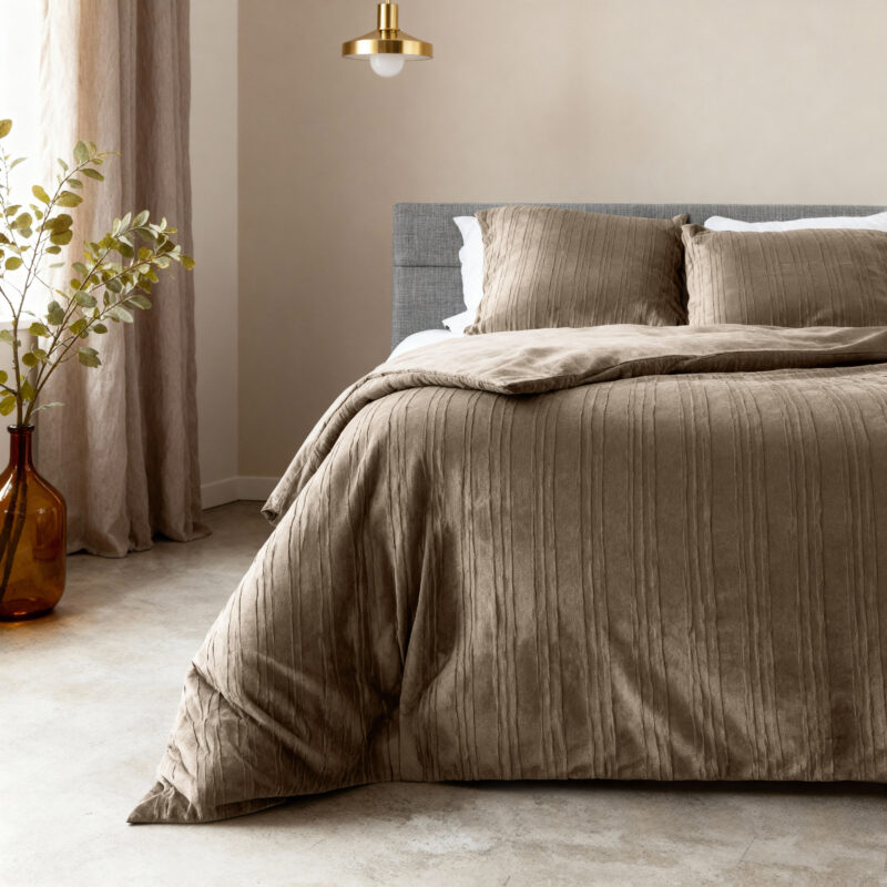 Sleeptime Velvet Lining Taupe 200 x 200/220 cm - Afbeelding 3