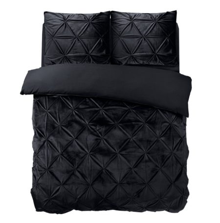 Sleeptime Velvet Pintuck Zwart 200 x 200/220 cm