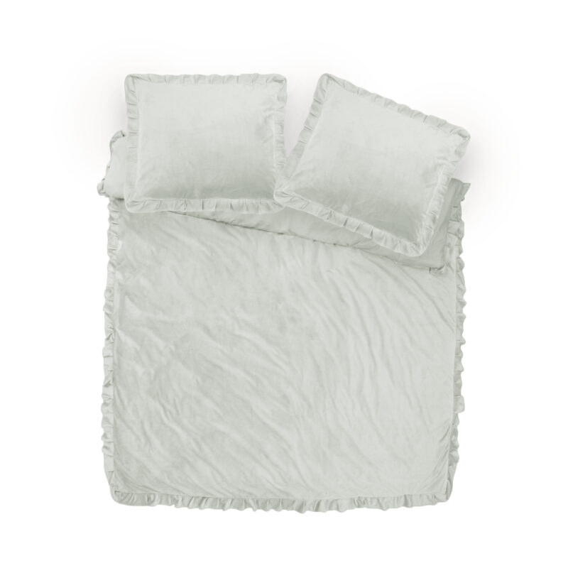 Sleeptime Velvet Ruffles Cappuccino Wit 140 x 220 cm - Afbeelding 5