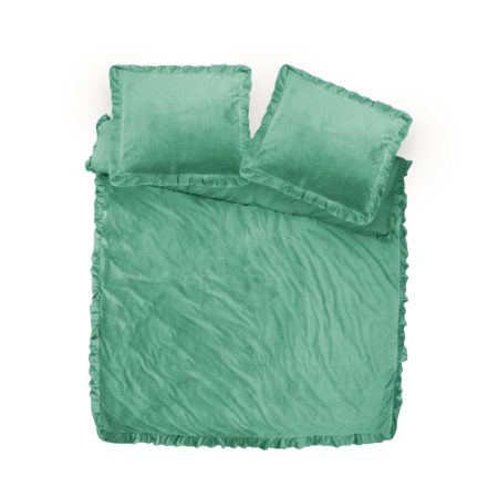 Sleeptime Velvet Ruffles Granite Green 200 x 220 cm
