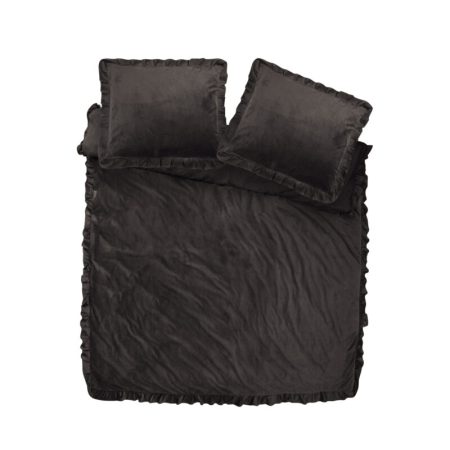 Sleeptime Velvet Ruffles Zwart 200 x 220 cm