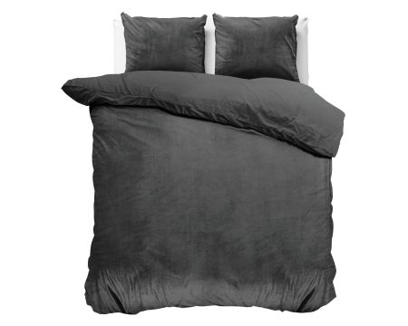Sleeptime Velvet Uni Dekbedovertrek Antraciet 200 x 220 cm