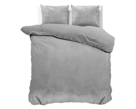 Sleeptime Velvet Uni Dekbedovertrek Grijs 140 x 220 cm