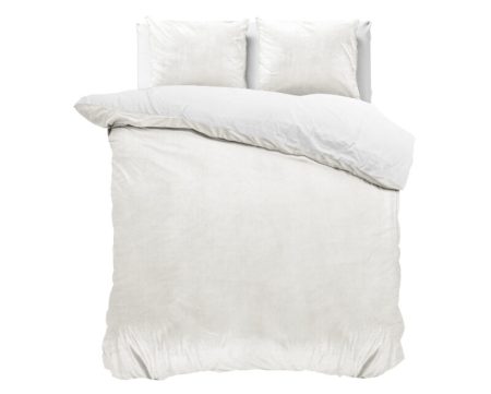 Sleeptime Velvet Uni Dekbedovertrek Wit 200 x 220 cm